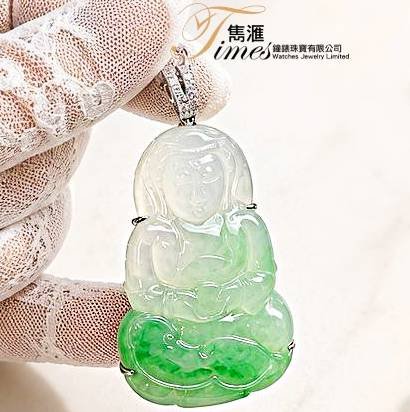 18K白金鑽石觀音吊咀