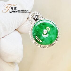 18K白金鑽石懷古玉吊咀