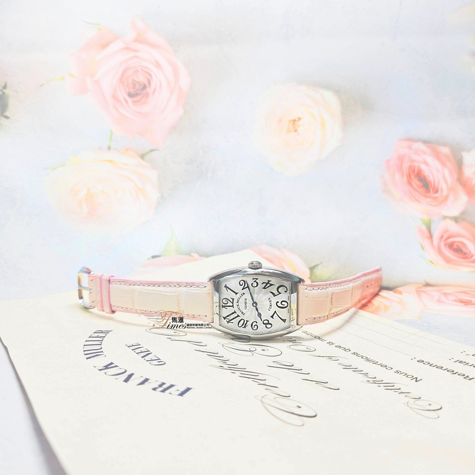 Franck Muller 99新鋼石英白面數目字皮帶針扣Curvex (29mm) - Image 5