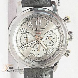 Chopard 99新鋼自動日曆銀面計時透視底膠帶針扣 Mille Miglia(42mm)