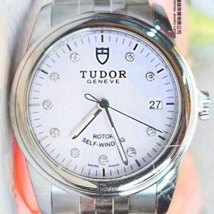 Tudor 鋼自動日曆白面石字原裝帶Glamour Date REF:55000