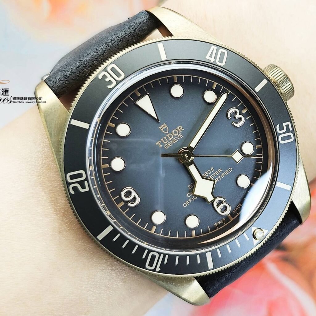 Tudor 青銅自動灰面斧頭針灰圈皮帶青銅針扣Black Bay REF:79250BA
