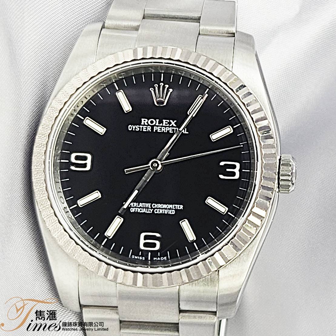 Rolex 鋼自動黑面369大裝 REF:116034