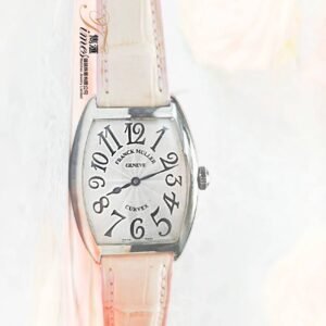 Franck Muller 99新鋼石英白面數目字皮帶針扣Curvex (29mm)
