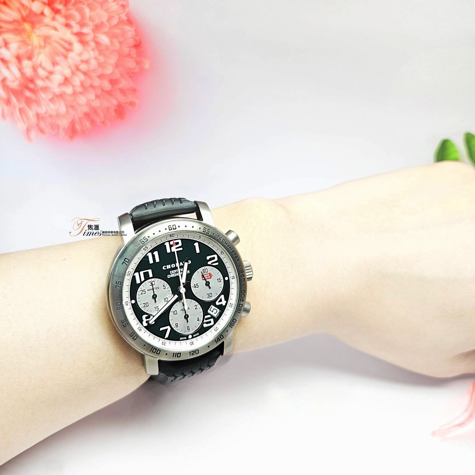 Chopard 99新鈦自動日曆黑面計時透視底膠帶針扣 Mille Miglia(42mm) - Image 3