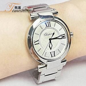 Chopard 99新鋼石英日曆銀面條字及羅馬字鋼帶Imperiale (36mm)