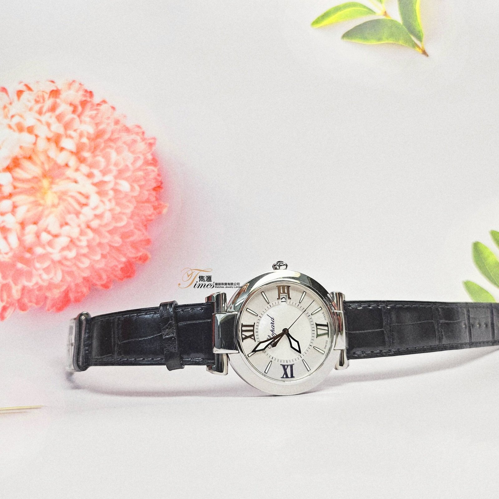 Chopard 99新鋼自動日曆銀面貝殼面羅馬字皮帶針扣Imperiale (42mm) - Image 2
