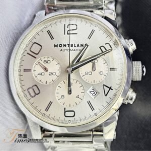 Montblanc 鋼自動日曆米面計時雙數目字透底鋼帶timewalker系列(43mm)