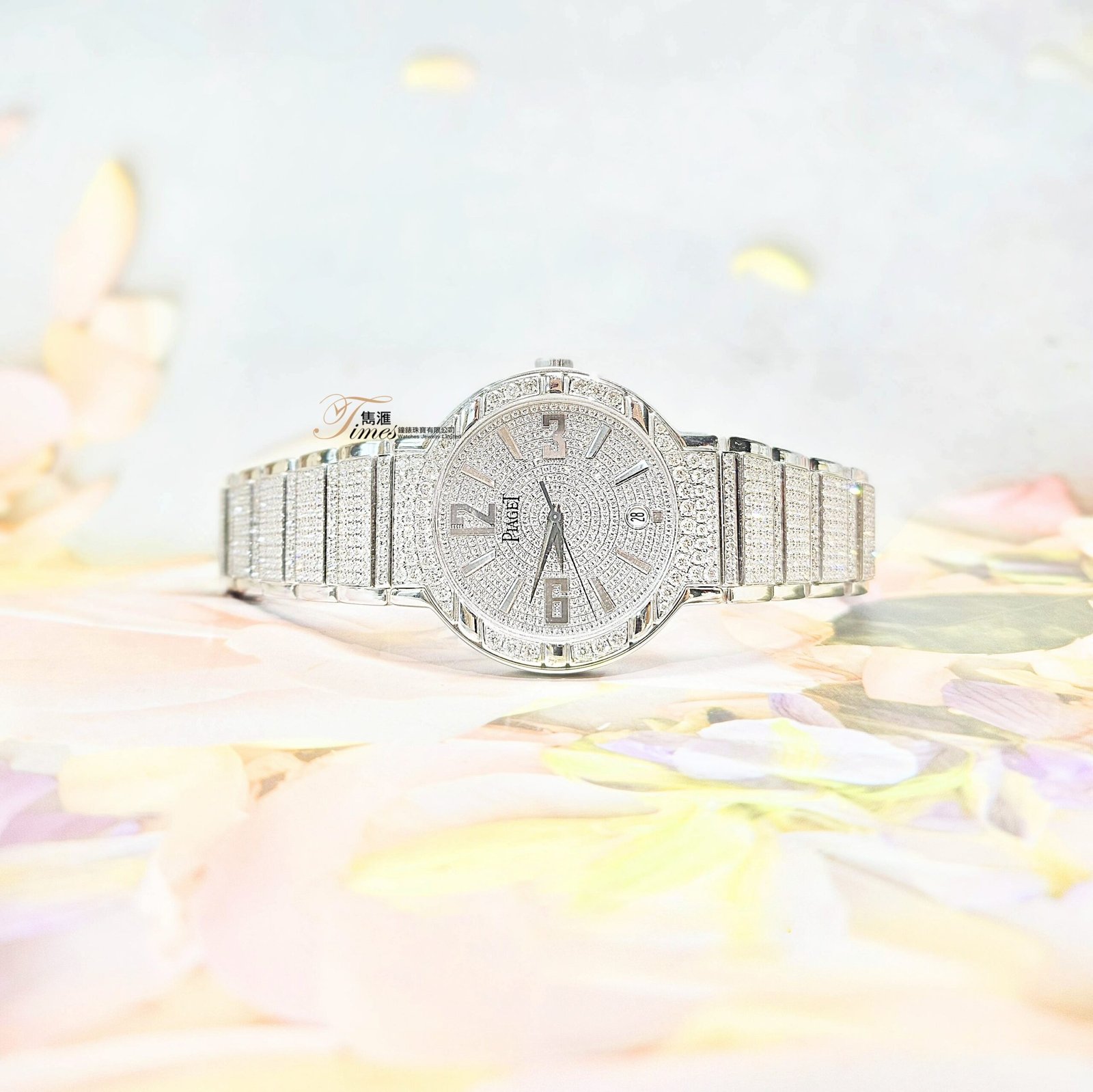 Piaget 18K白金自動日曆後加石面石圈原裝18K白金帶後加石Polo(38mm) - Image 2