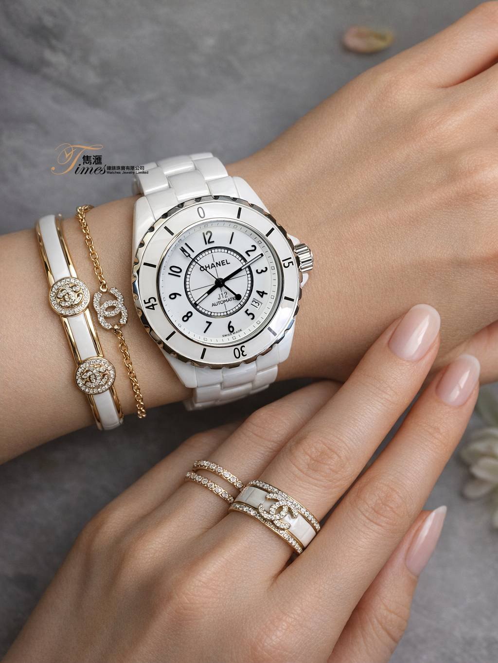 Chanel 白陶瓷自動日曆白面J12白陶瓷帶(38mm) - Image 3