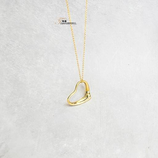 Tiffany & Co. 18K黃金Open Heart系列中型吊咀連18K黃金頸鍊