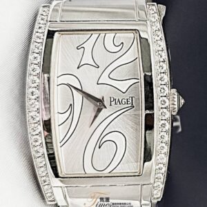 Piaget 18K白金石英原裝石邊石霸銀面原裝白金帶Limelight(27x38mm)