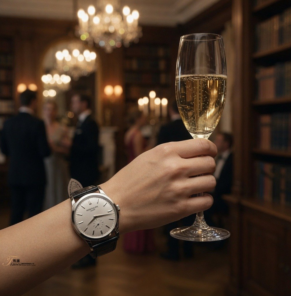 Patek Philippe 18K白金上鍊灰面條字細三針皮帶針扣Calatrava 5196G (37mm) - Image 4