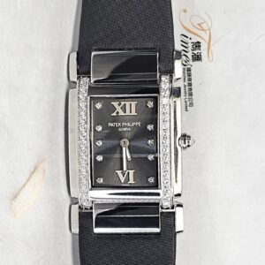 Patek Philippe 18K白金石英灰面石字原裝石邊絹帶原裝針扣Twenty~4 4920G (33mm)