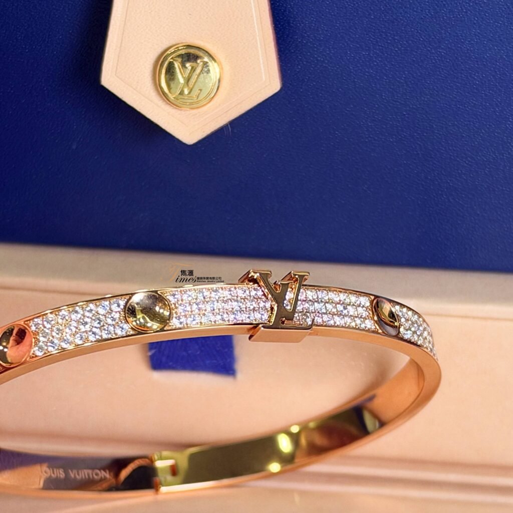 Louis Vuitton 18K玫瑰金Empreinte系列全石手鐲243D-2.15cts (25.12g)
