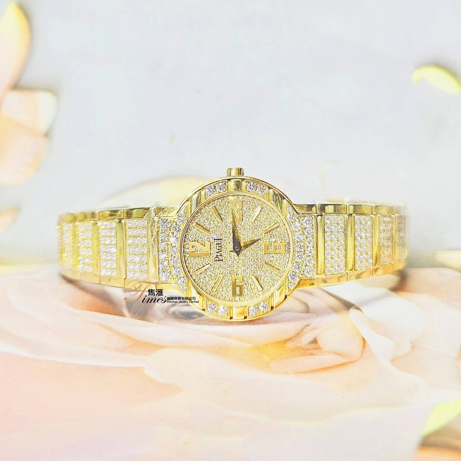 Piaget 18K黃金石英原裝間石圈石面數字原裝18K黃金石帶Polo(28mm) - Image 2